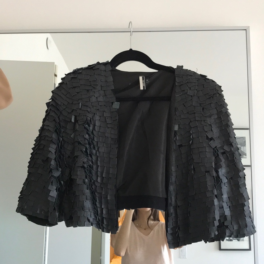 Topshop Black Cropped Jacket